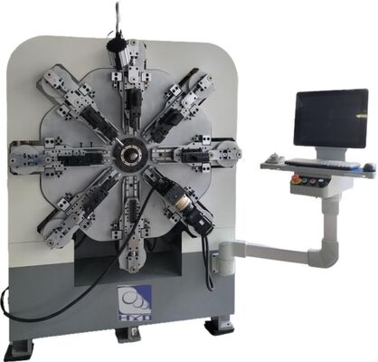 स्वचालित बहु-कार्यात्मक 12 अक्ष कंप्यूटर स्प्रिंग रोलिंग मशीन 1-4 मिमी स्प्रिंग बनाने का उपकरण कोर मोटर घटक के साथ